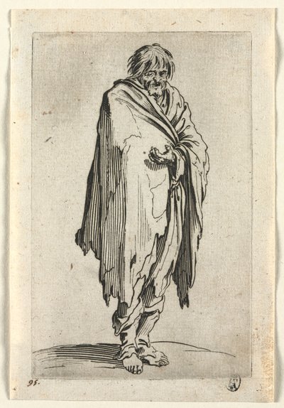 I mendicanti: Mendicante senza cappello o scarpe, c. 1623 da Jacques Callot