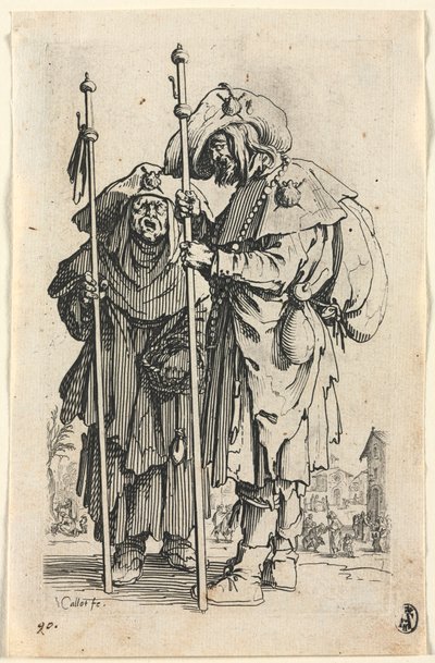 I mendicanti: I due pellegrini da Jacques Callot