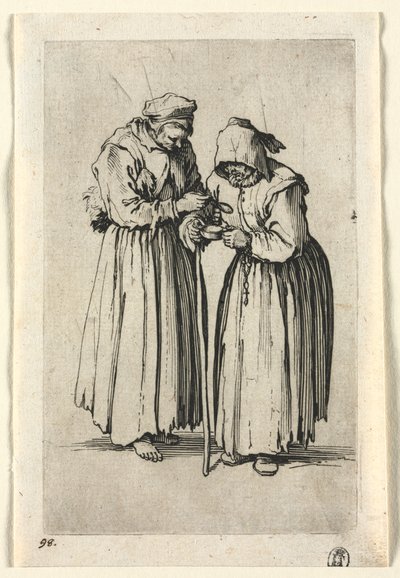 I mendicanti: Due mendicanti donne da Jacques Callot