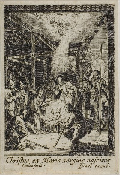 La nascita di Gesù, da La vita della Vergine da Jacques Callot
