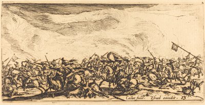 Il combattimento di cavalleria con spade, c. 1632-1634 da Jacques Callot