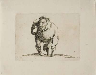 Il zoppo con una stampella e una gamba di legno, da Varie Figure Gobbi da Jacques Callot