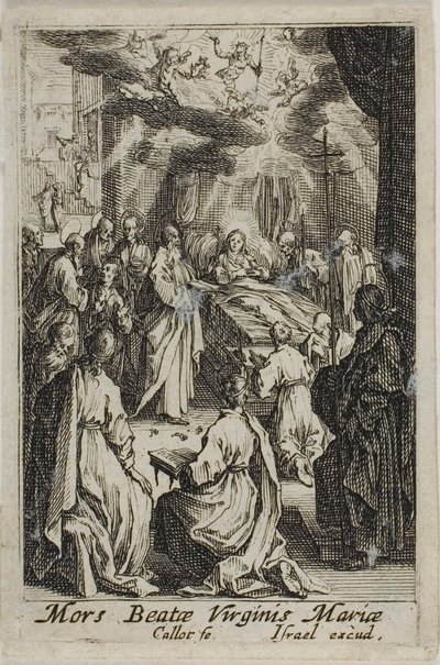 La morte della Vergine Maria, da La vita della Vergine da Jacques Callot