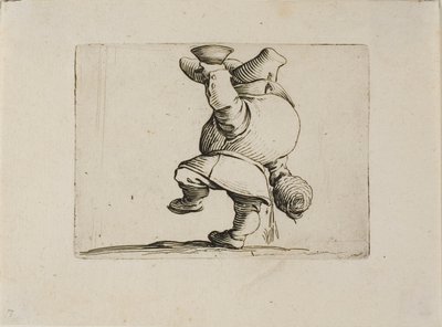 Il bevitore visto da dietro, da Varie Figure Gobbi da Jacques Callot