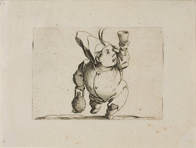 Il bevitore visto di fronte, da Varie Figure Gobbi da Jacques Callot