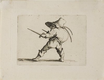 Il duellante con spada e pugnale, da Varie Figure Gobbi da Jacques Callot