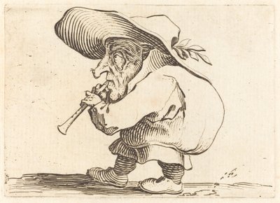 Il suonatore di flauto da Jacques Callot