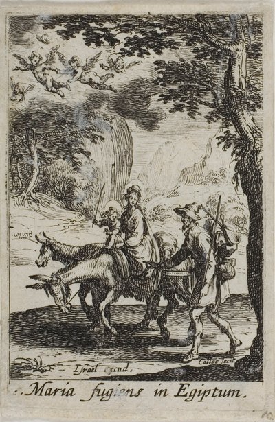 La fuga in Egitto, da La vita della Vergine da Jacques Callot