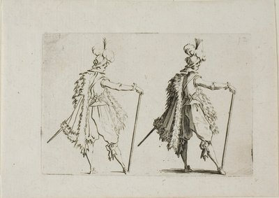 Il gentiluomo con un grande bastone, da I capricci da Jacques Callot