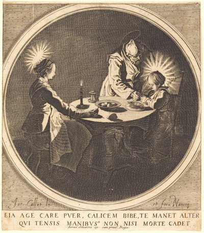 La Sacra Famiglia a tavola da Jacques Callot