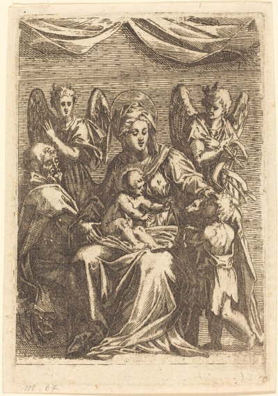 La Sacra Famiglia con due angeli da Jacques Callot