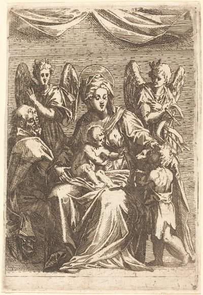 La Sacra Famiglia con due angeli da Jacques Callot