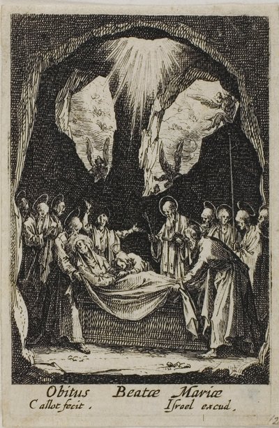 La sepoltura della Vergine, da La vita della Vergine da Jacques Callot