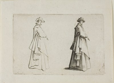 La signora con abiti completi, da I Capricci da Jacques Callot