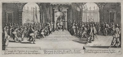 Le grandi miserie della guerra: Distribuzione della ricompensa, 1633 da Jacques Callot