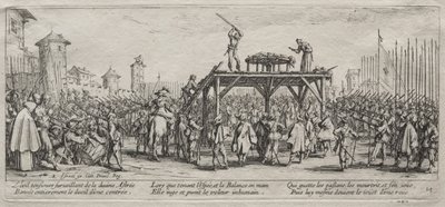 Le grandi miserie della guerra: esecuzione sulla ruota, 1633 da Jacques Callot