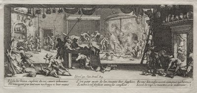 Le grandi miserie della guerra: saccheggio da Jacques Callot