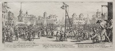 Le grandi miserie della guerra: Lo strappado, 1633 da Jacques Callot
