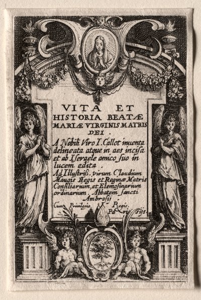 La vita della Vergine: Frontespizio da Jacques Callot