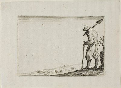 Il contadino che porta la sua pala sulla spalla, dai Capricci da Jacques Callot