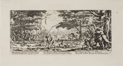 I contadini si vendicano, tavola diciassette da Le Miserie della Guerra da Jacques Callot