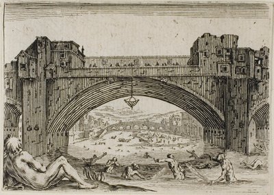 Il Ponte Vecchio a Firenze, da Le Capricci da Jacques Callot