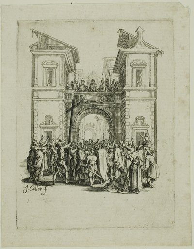 La presentazione al popolo, da La piccola passione da Jacques Callot