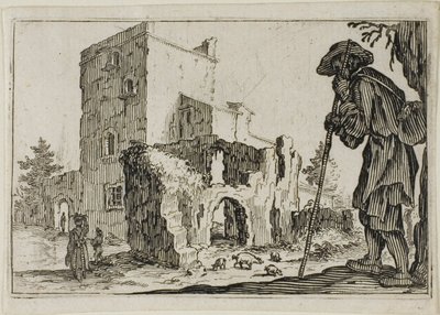 Il pastore e le rovine, dai Capricci da Jacques Callot