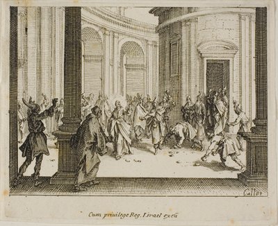 La lapidazione di Gesù, dal Nuovo Testamento da Jacques Callot