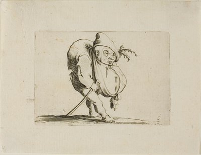 Il gobbo con un bastone, da Varie Figure Gobbi da Jacques Callot