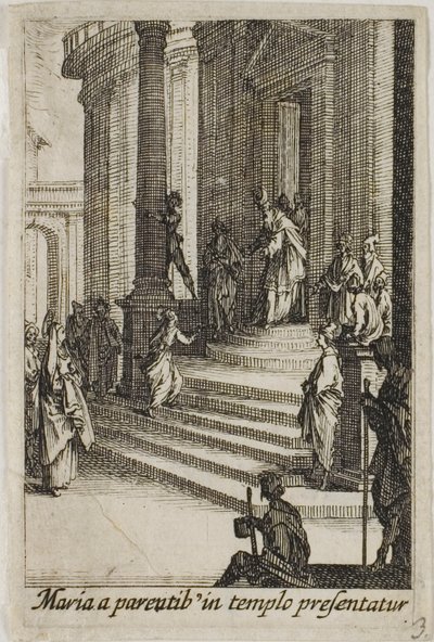 La Vergine Maria presentata al tempio, da La vita della Vergine da Jacques Callot