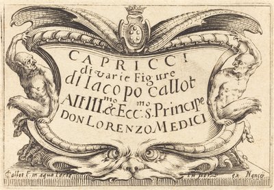 Pagina del titolo per "I Capricci" da Jacques Callot
