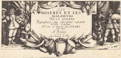 Pagina del titolo per "Le grandi miserie della guerra" da Jacques Callot