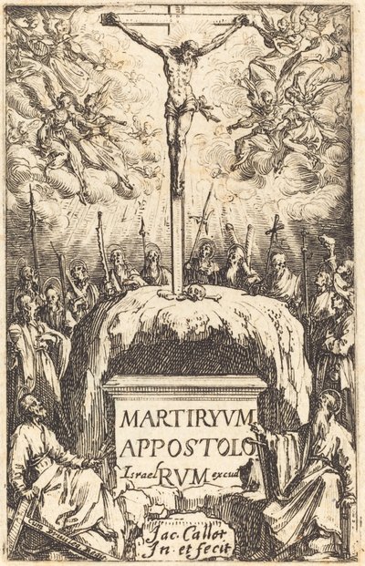 Pagina del titolo per "I martiri degli apostoli" da Jacques Callot