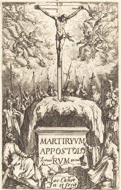 Pagina del titolo per "I martiri degli apostoli" da Jacques Callot