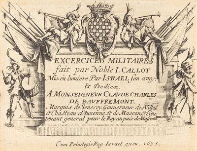 Pagina del titolo per "The Military Exercises" da Jacques Callot