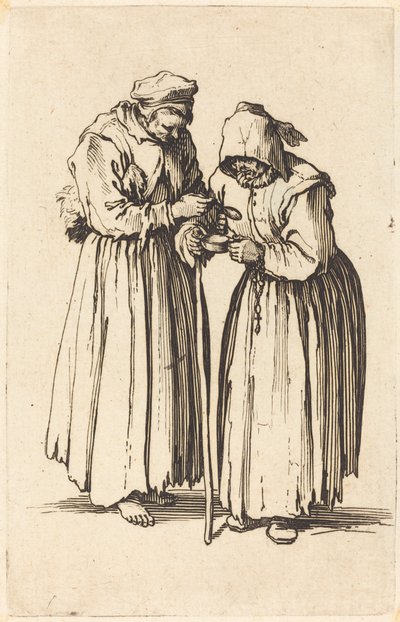 Due donne mendicanti, c. 1622 da Jacques Callot