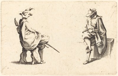 Due figure sedute da Jacques Callot
