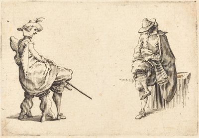 Due figure sedute da Jacques Callot