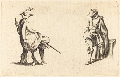 Due figure sedute da Jacques Callot