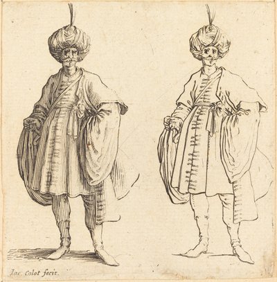 Due turchi vestiti con turbanti e piuma da Jacques Callot