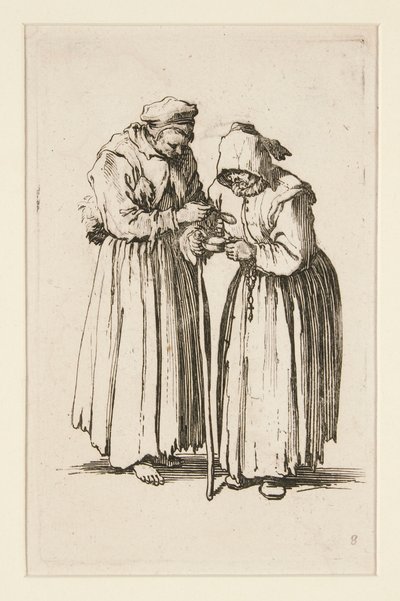 Due donne mendicanti, da I mendicanti da Jacques Callot