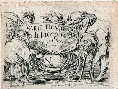 Varie Figure Gobbi, frontespizio di 21 incisioni ... (incisione) da Jacques Callot
