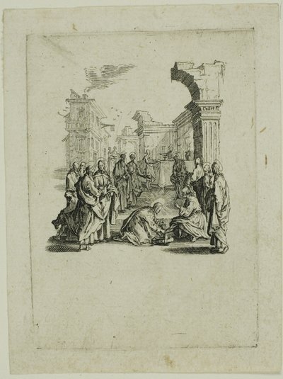 Lavare i piedi, da La piccola passione da Jacques Callot