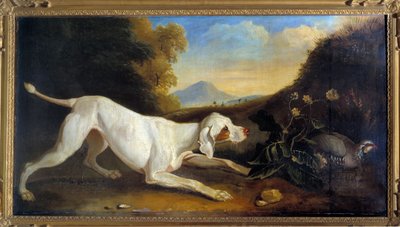 Cane Braque davanti a un fagiano da Jacques Charles Oudry