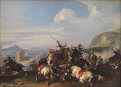 Scena di battaglia con cavalleria turca da Jacques Courtois