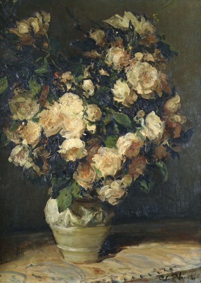 Rose in un vaso da Jacques Emile Blanche