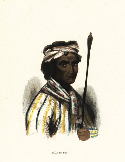 Make-Tetti, Raja di Dao, Isole Maluku, Indonesia da Jacques Etienne Victor (after) Arago