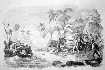 Morte del Capitano Cook da Jacques Etienne Victor Arago