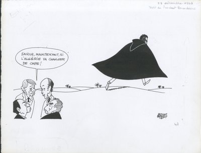Le Figaro, satira in B/N da Jacques Faizant